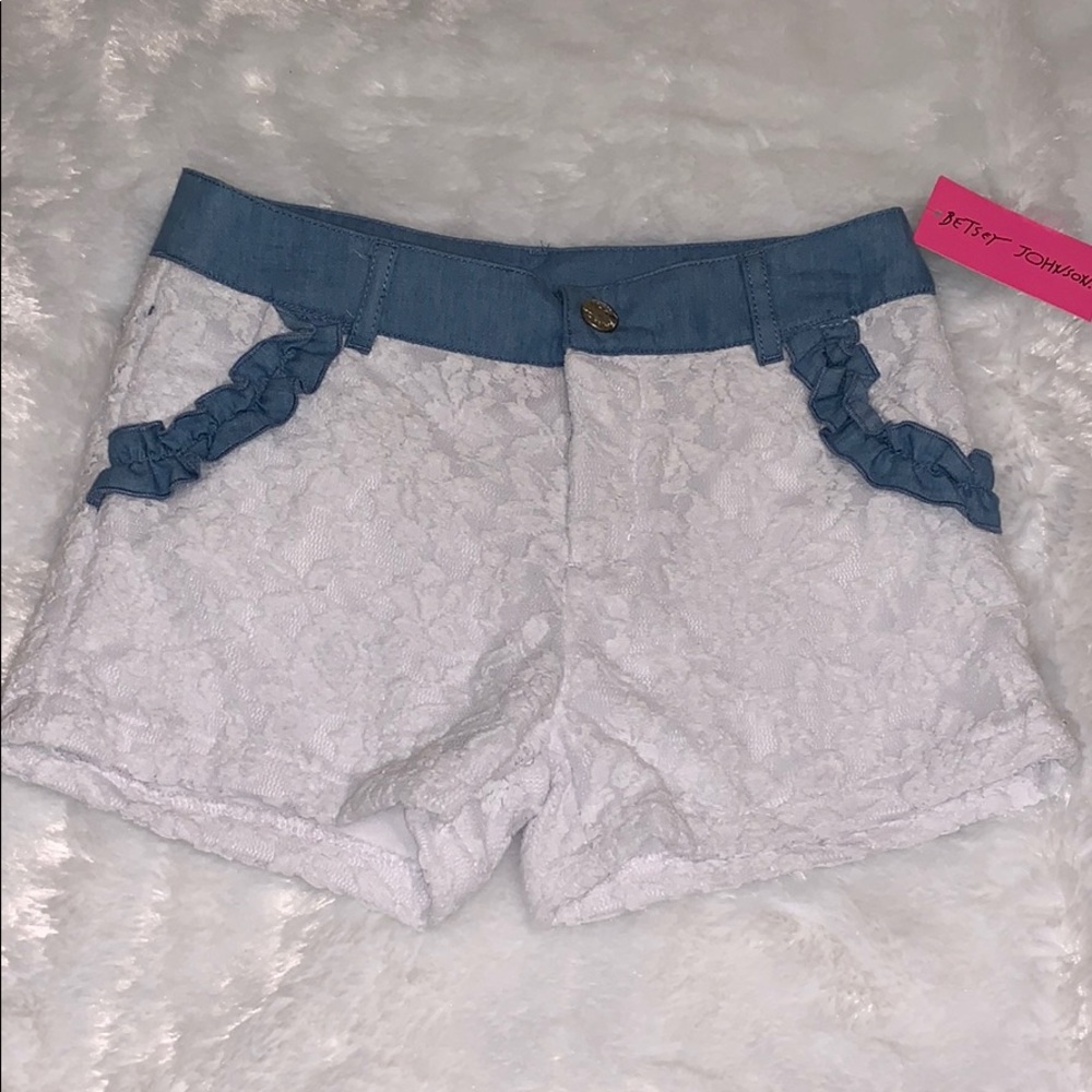 NWT Betsy Johnson girls lace shorts size 10